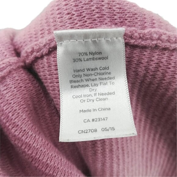 Talbots Pink Open Front Ribbed Cardigan Sweater Size M Pockets Wool Long Sleeve - Picture 12 of 12